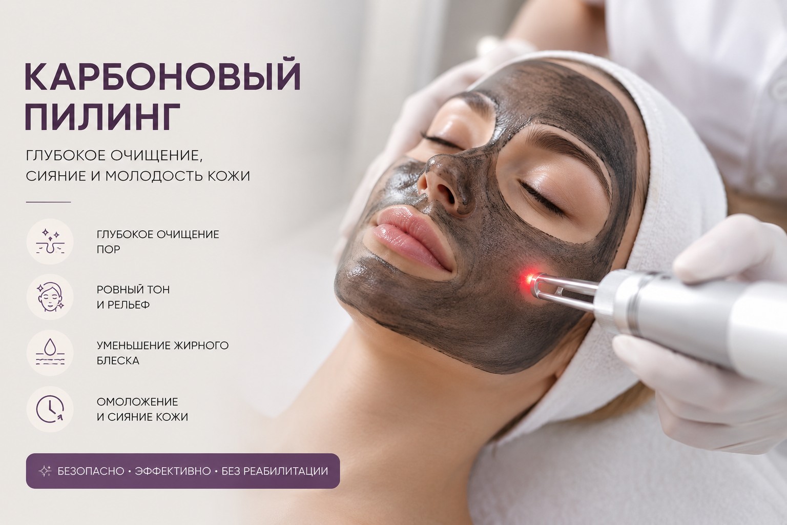 Карбоновый пилинг лица в Оренбурге &mdash; лазерная чистка в медицинском центре Кристалл