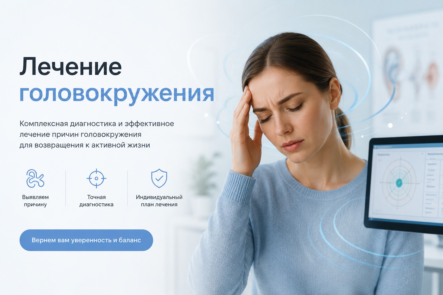 Лечение пациентов с головокружением в МЦ &laquo;Кристалл&raquo; в Оренбурге